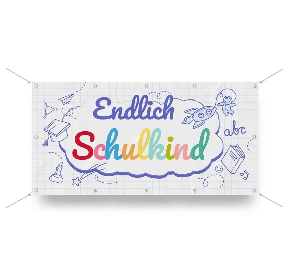 WallSpirit Hängedekoration Banner Einschulung Weiß PVC - Bild 2