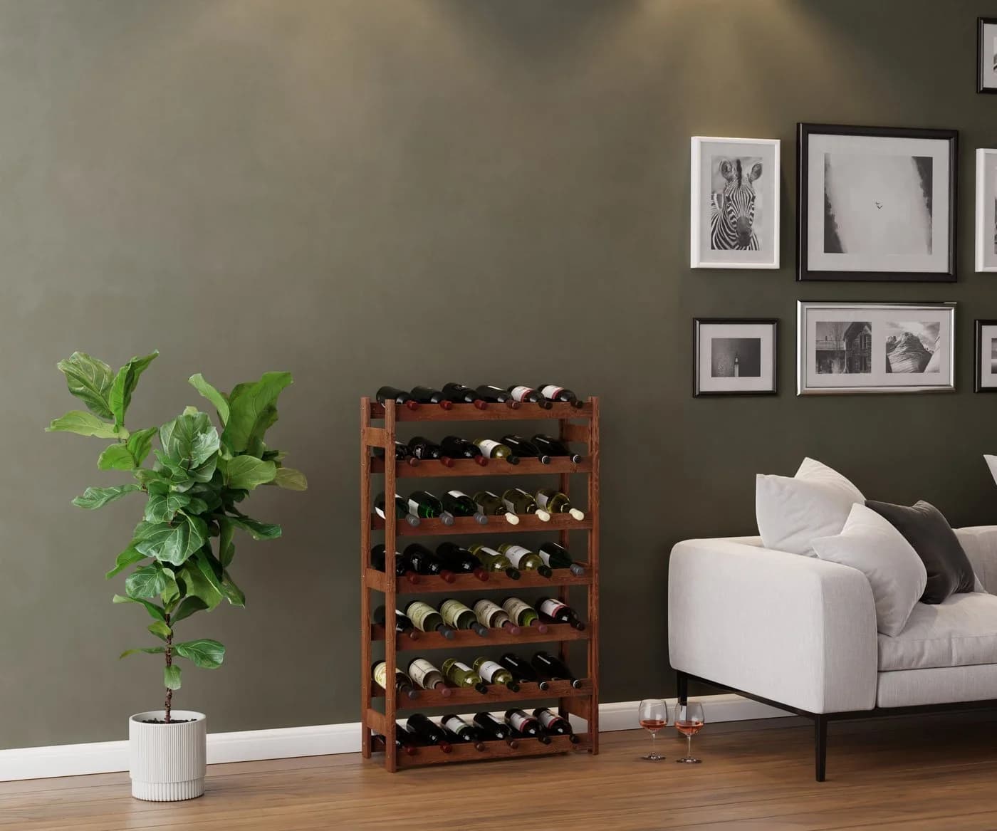 Lenmar Weinregal Massivholz Kiefer 42 Flaschen Natur