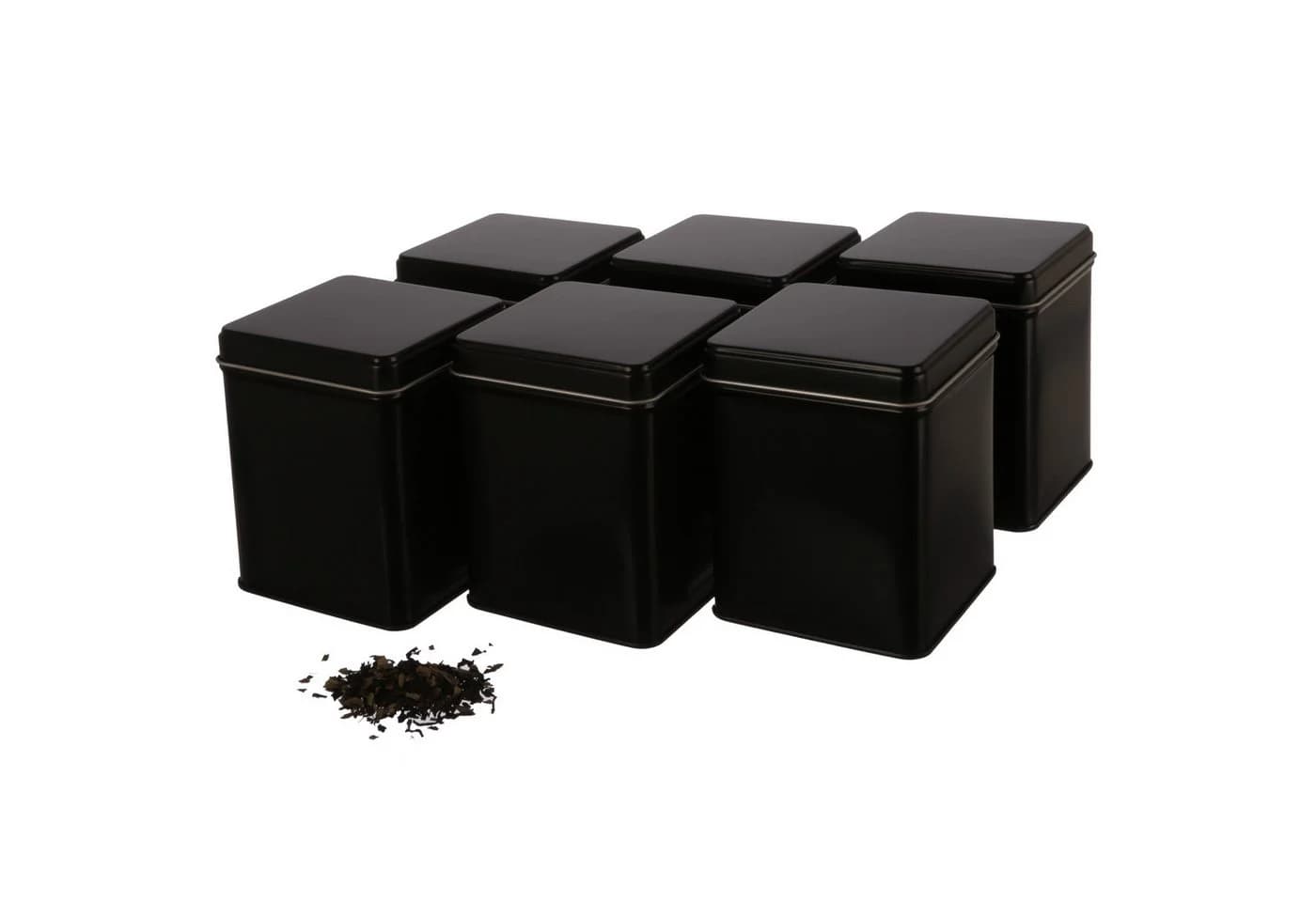 DOSENRITTER Teedose WATSON 6-tlg. Schwarz Aromadicht Stapelbar - Bild 2