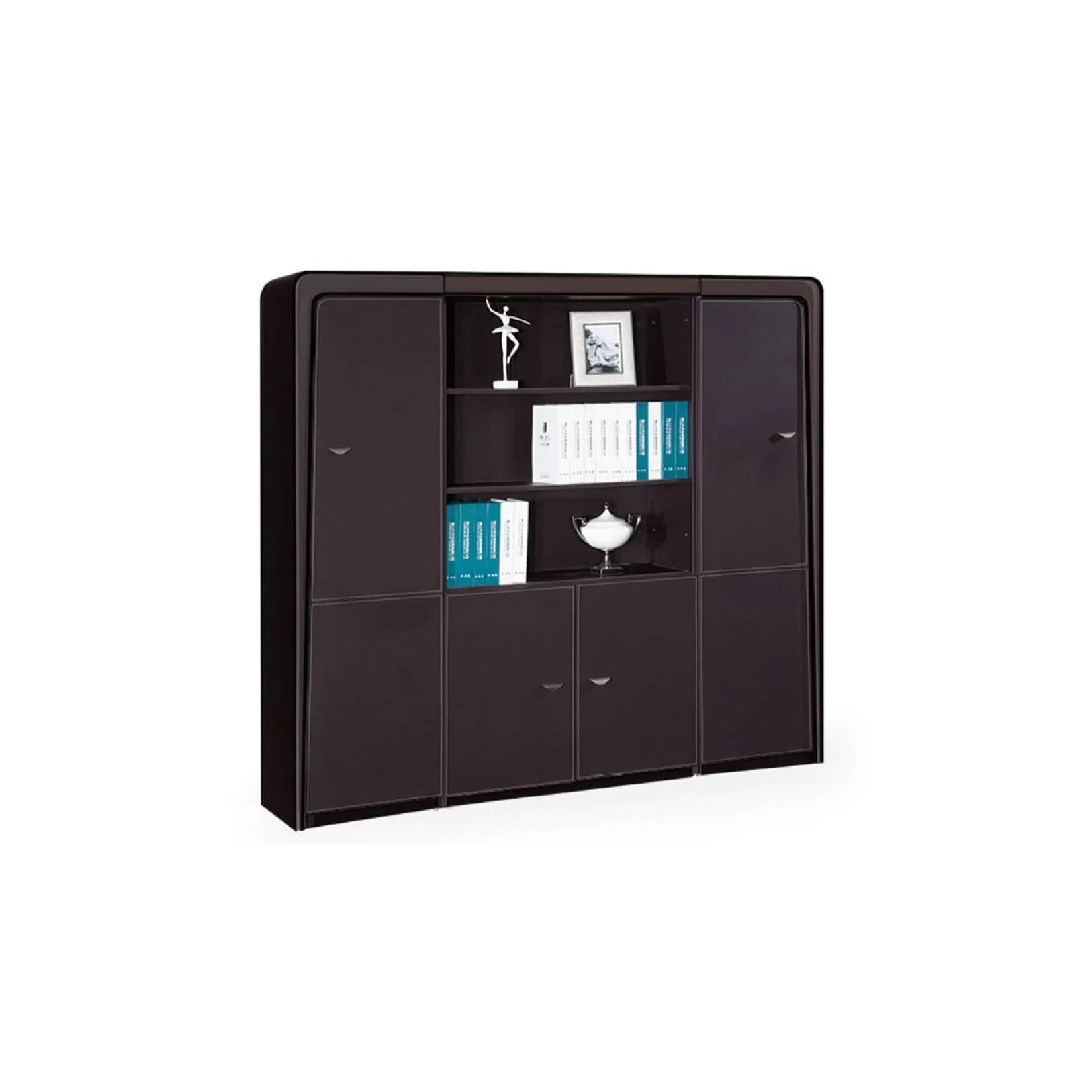 Jet-Line Aktenschrank Pompeji Schwarz Kunstleder XXL