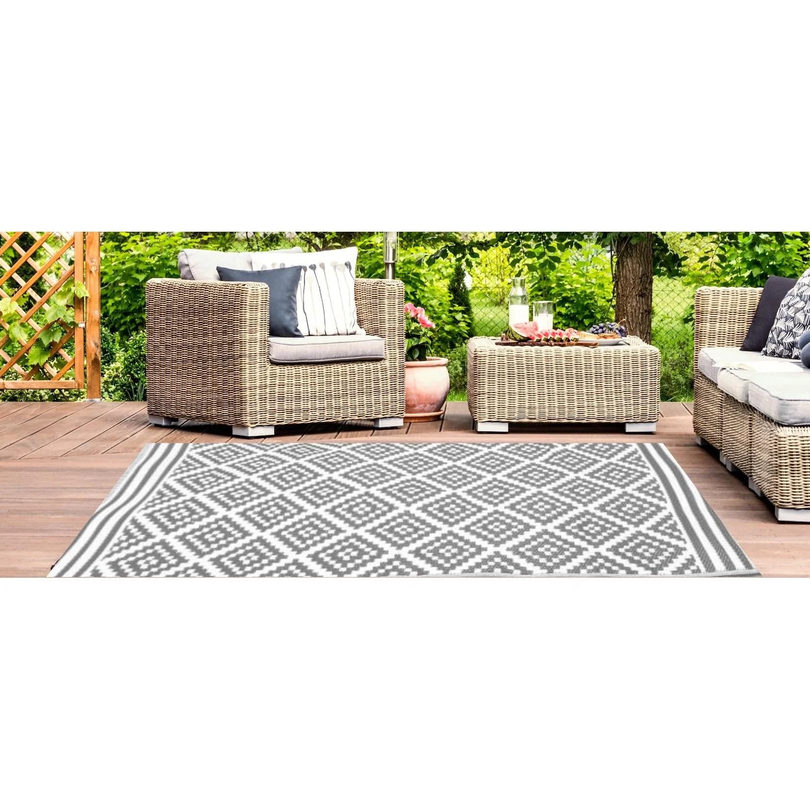 Jet-Line Gartenteppich Austin Grau Outdoor Wetterfest