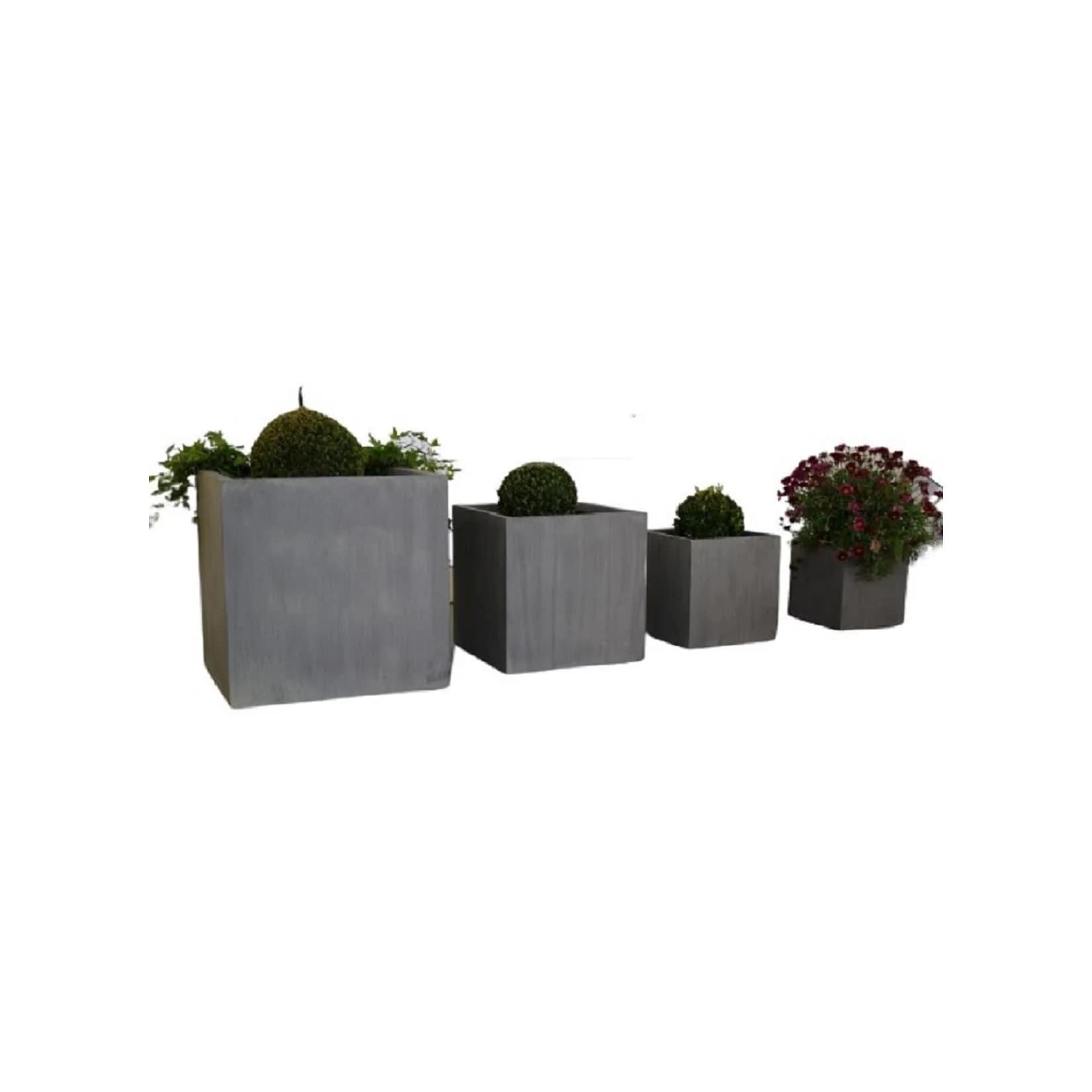 4er-Set Blumenkübel FLORA Betonoptik