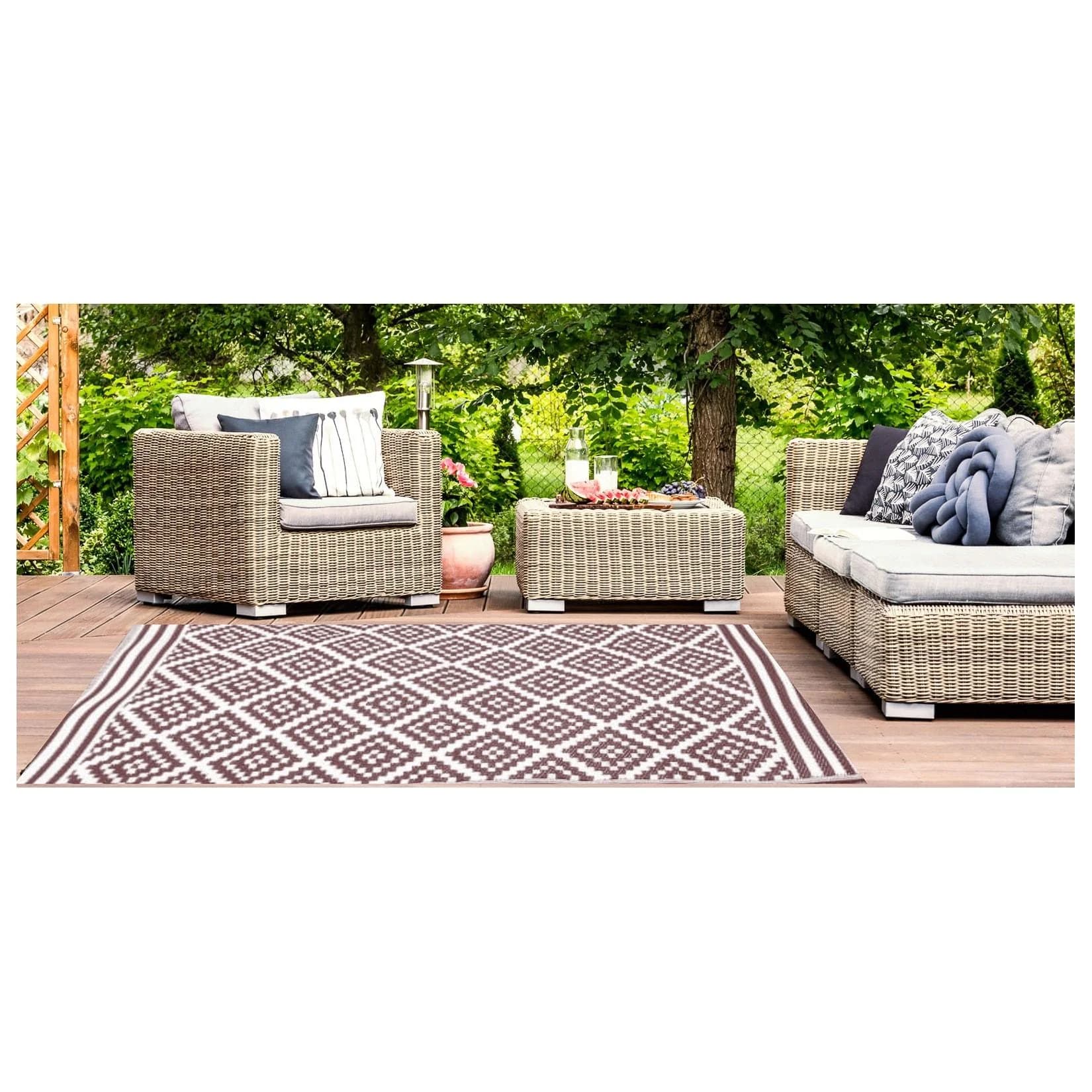 Jet-Line Garten Teppich Outdoor Kunststoffteppich AUSTIN Braun
