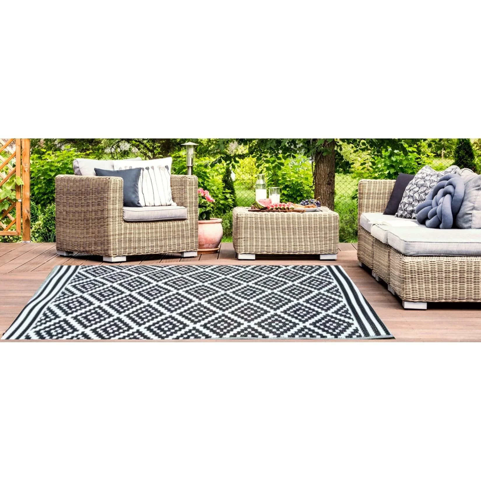 Jet-Line Outdoor Kunststoffteppich AUSTIN Schwarz 150 x 240 cm