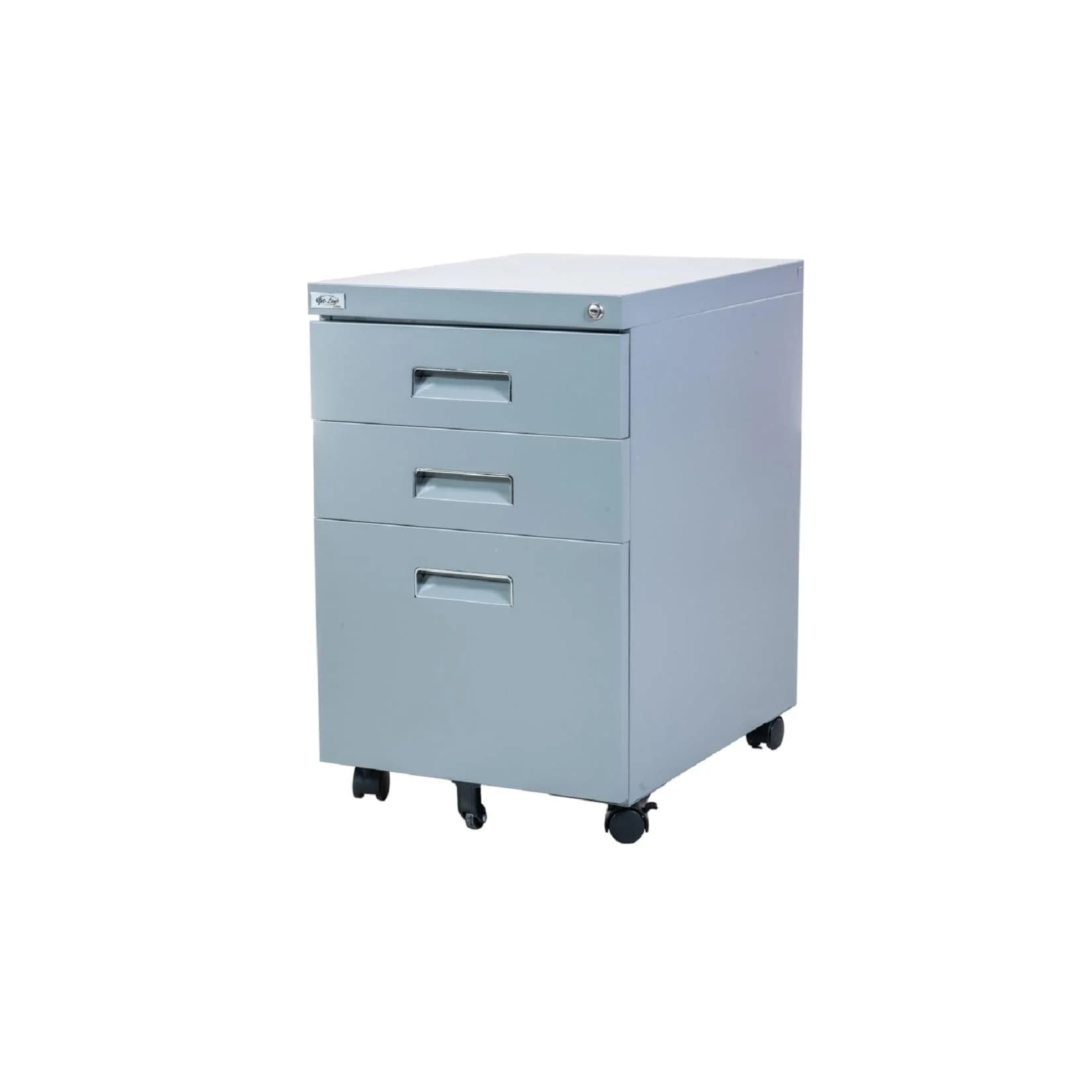 Jet-Line Büro Rollcontainer 3 Schubladen Grau Hängeregistratur