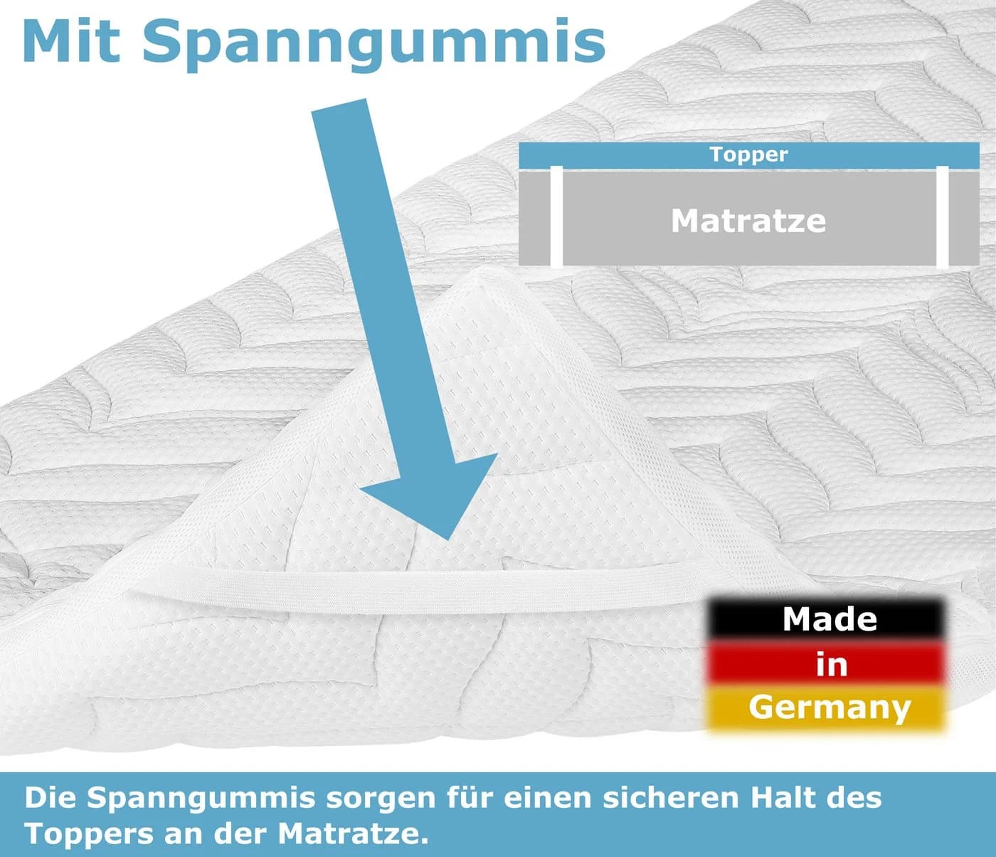 Meos Gel-Schaum Topper 6 cm Orthopädisch Druckentlastend Weiß