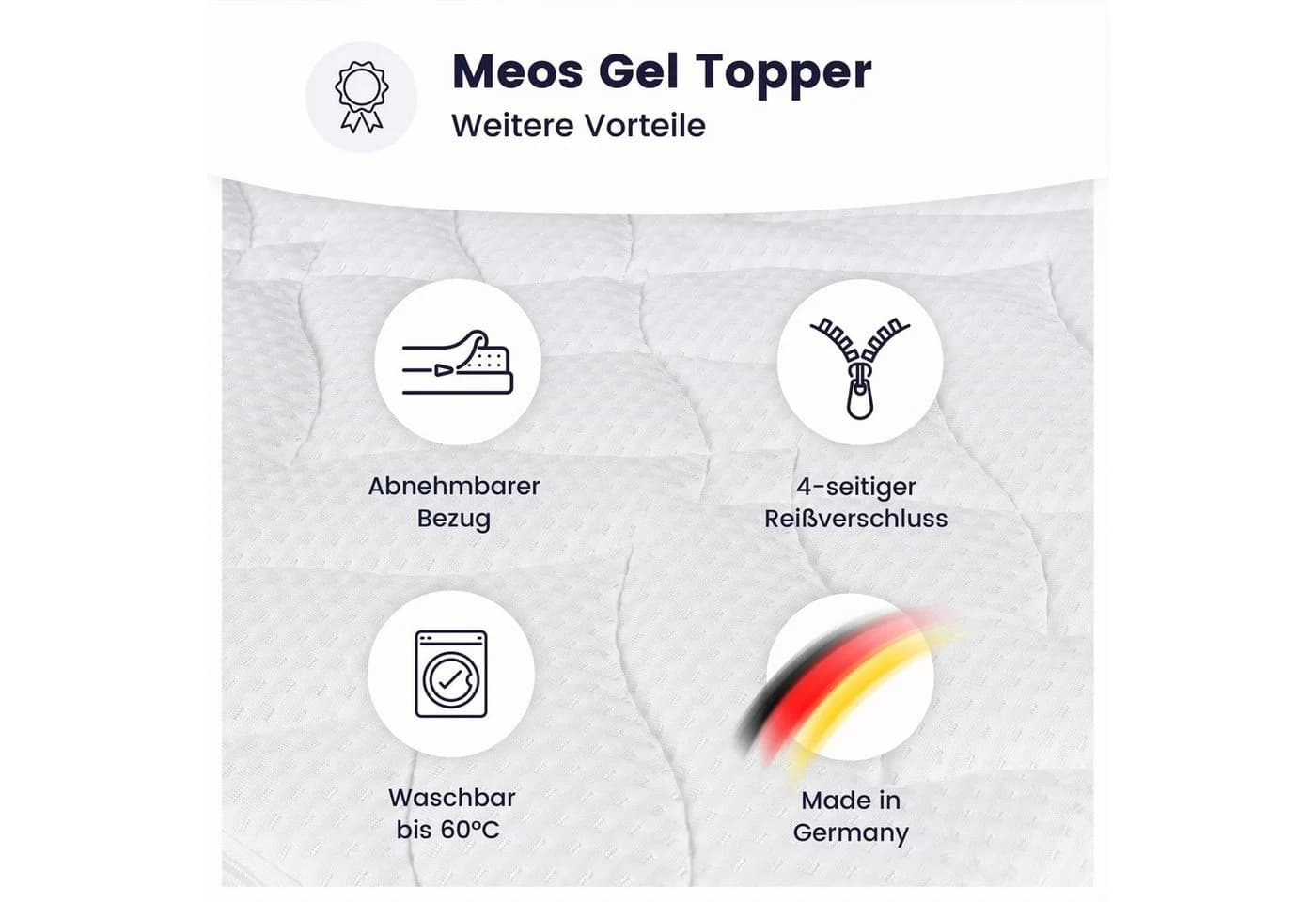 Meos Geltopper Matratzenauflage 6 cm Gel-Schaum Druckentlastend - Bild 5