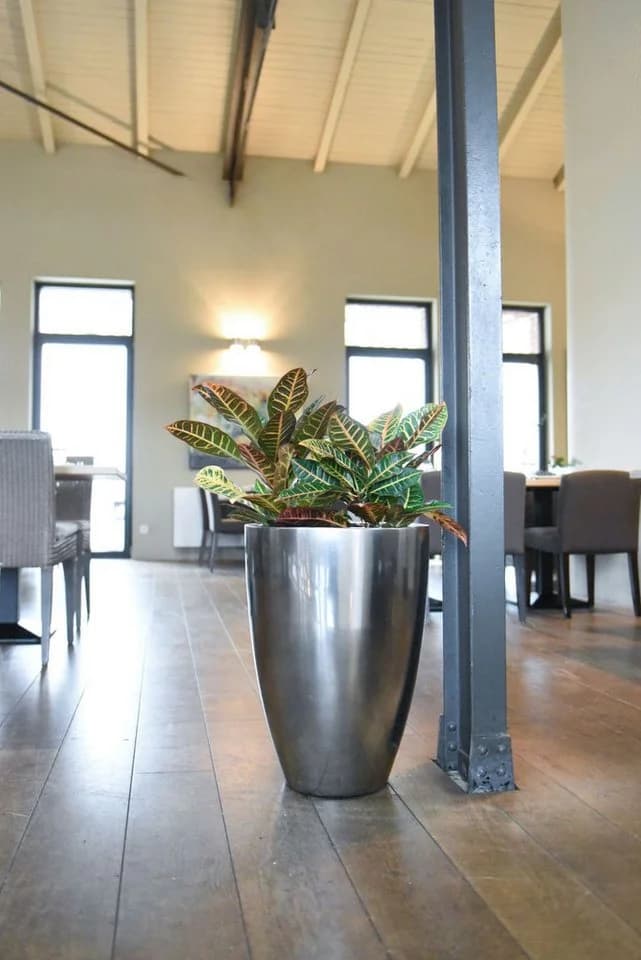 VIVANNO Bodenvase OPALA Rund Silbermetallic Hochglanz