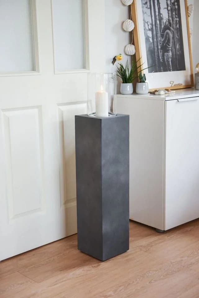 VIVANNO Bodenwindlicht LUMIRA Felsgrau Fiberzement mit Glas - Bild 3