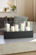 VIVANNO Windlicht Fiberglas CANDELITO Rechteckig Schwarz Matt Bild 3