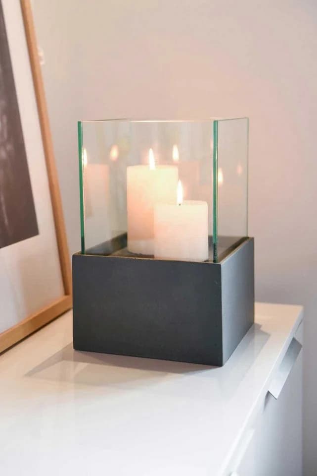 VIVANNO Windlicht CANDELITA Rechteckig Anthrazit Matt Fiberglas - Bild 3