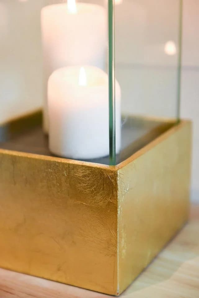 VIVANNO Windlicht CANDELITA Rechteckig Blattgold Hochglanz - Bild 3