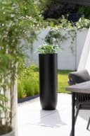 VIVANNO Bodenvase SOLERIO Fiberglas Schwarz Matt Bild 1
