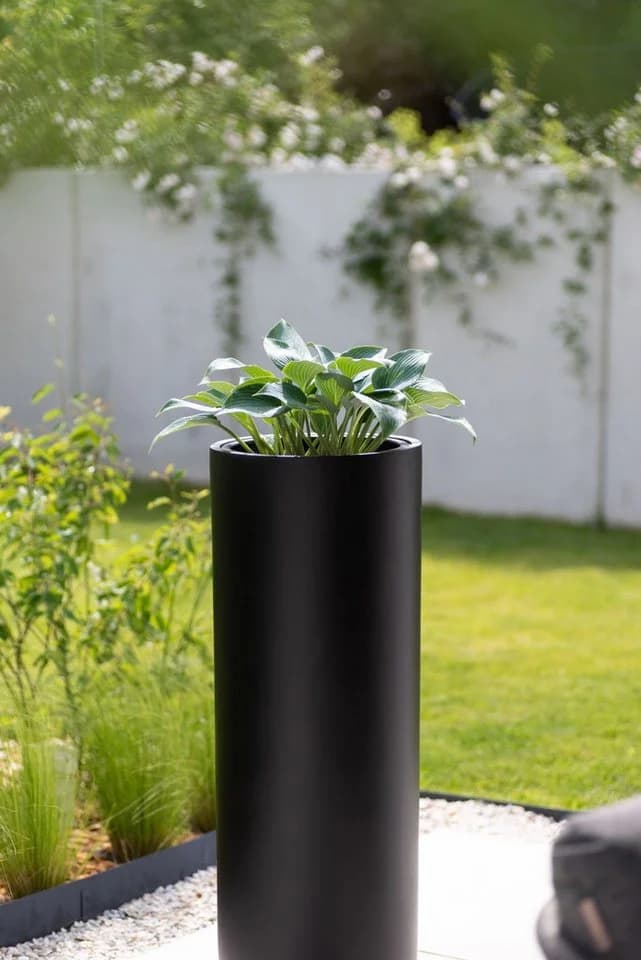 VIVANNO Bodenvase SOLERIO Fiberglas Schwarz Matt - Bild 3