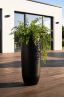 VIVANNO Bodenvase SOLERIO Schwarz Matt Fiberglas Bild 1