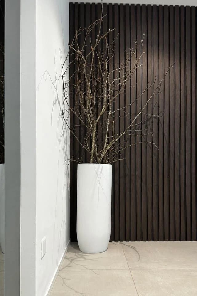 VIVANNO Bodenvase SOLERIO Rund Weiß Matt Fiberglas - Bild 5
