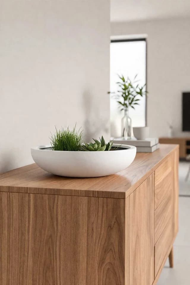 VIVANNO Pflanzschale Fiberglas PLANA Weiß Matt - Bild 3