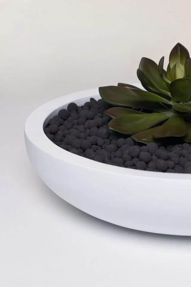 VIVANNO Pflanzschale Fiberglas PLANA Weiß Matt - Bild 5