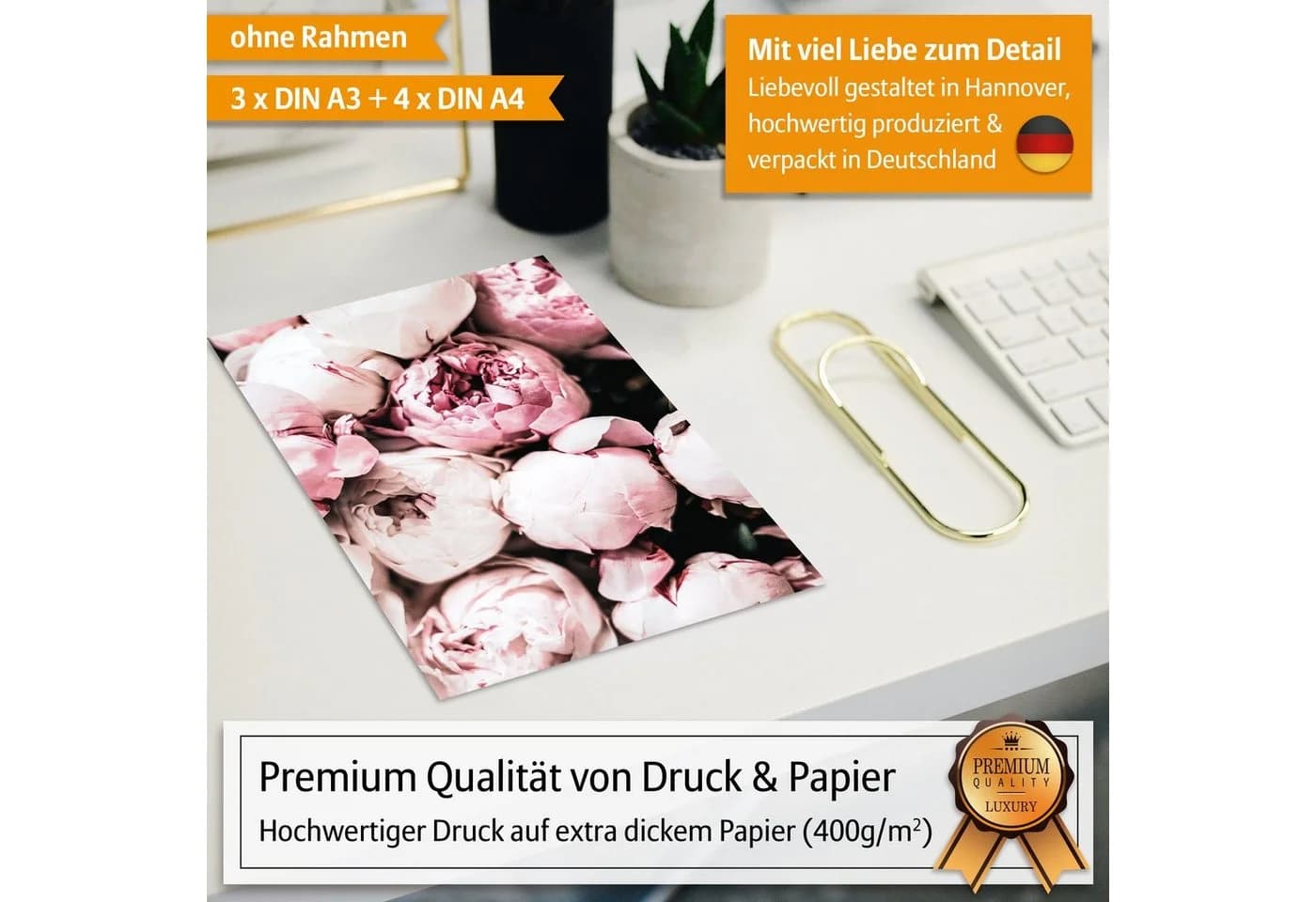 Hyggelig Home Poster Coco - Premium Poster Set 7-tlg. Wandbilder Pfingstrosen, Fashion - Bild 3
