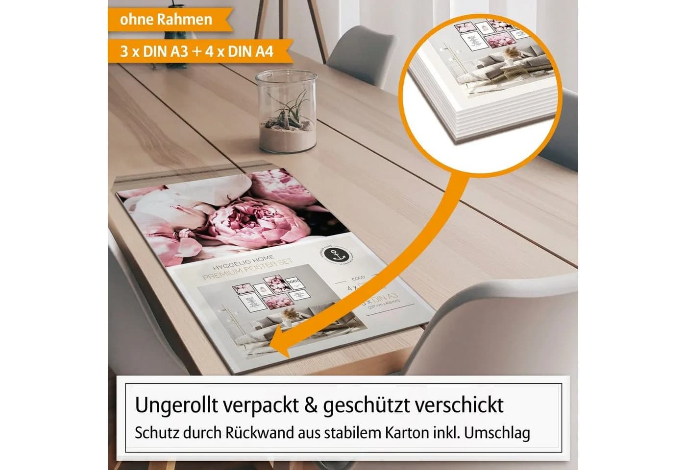 Hyggelig Home Poster Coco - Premium Poster Set 7-tlg. Wandbilder Pfingstrosen, Fashion - Bild 4