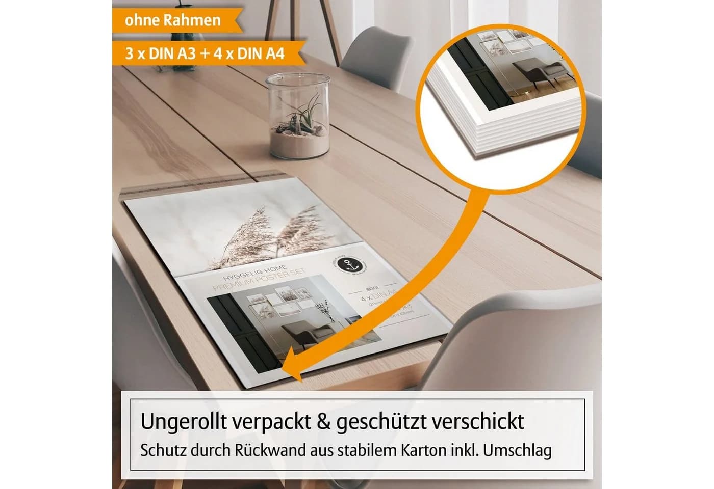 Hyggelig Home Poster Gräser - Premium Poster Set 7 Wandbilder Beige Pflanze - Bild 5