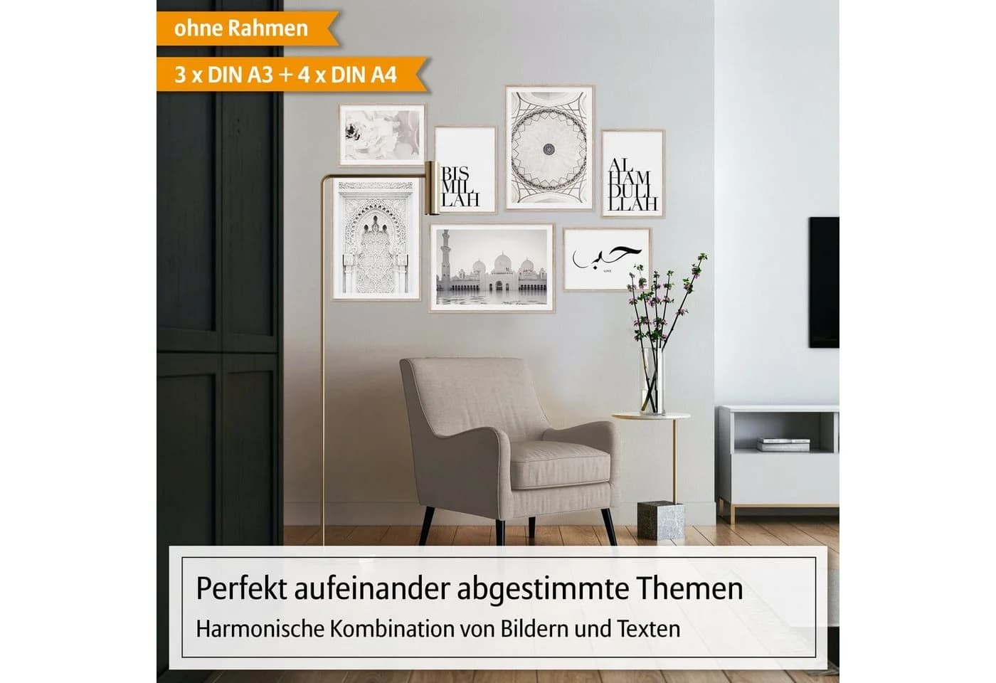 Hyggelig Home Poster Set 7-tlg. Arabisch Moschee Kalligrafie Premium