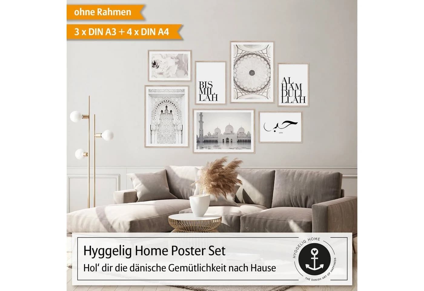 Hyggelig Home Poster Set 7-tlg. Arabisch Moschee Kalligrafie Premium - Bild 3