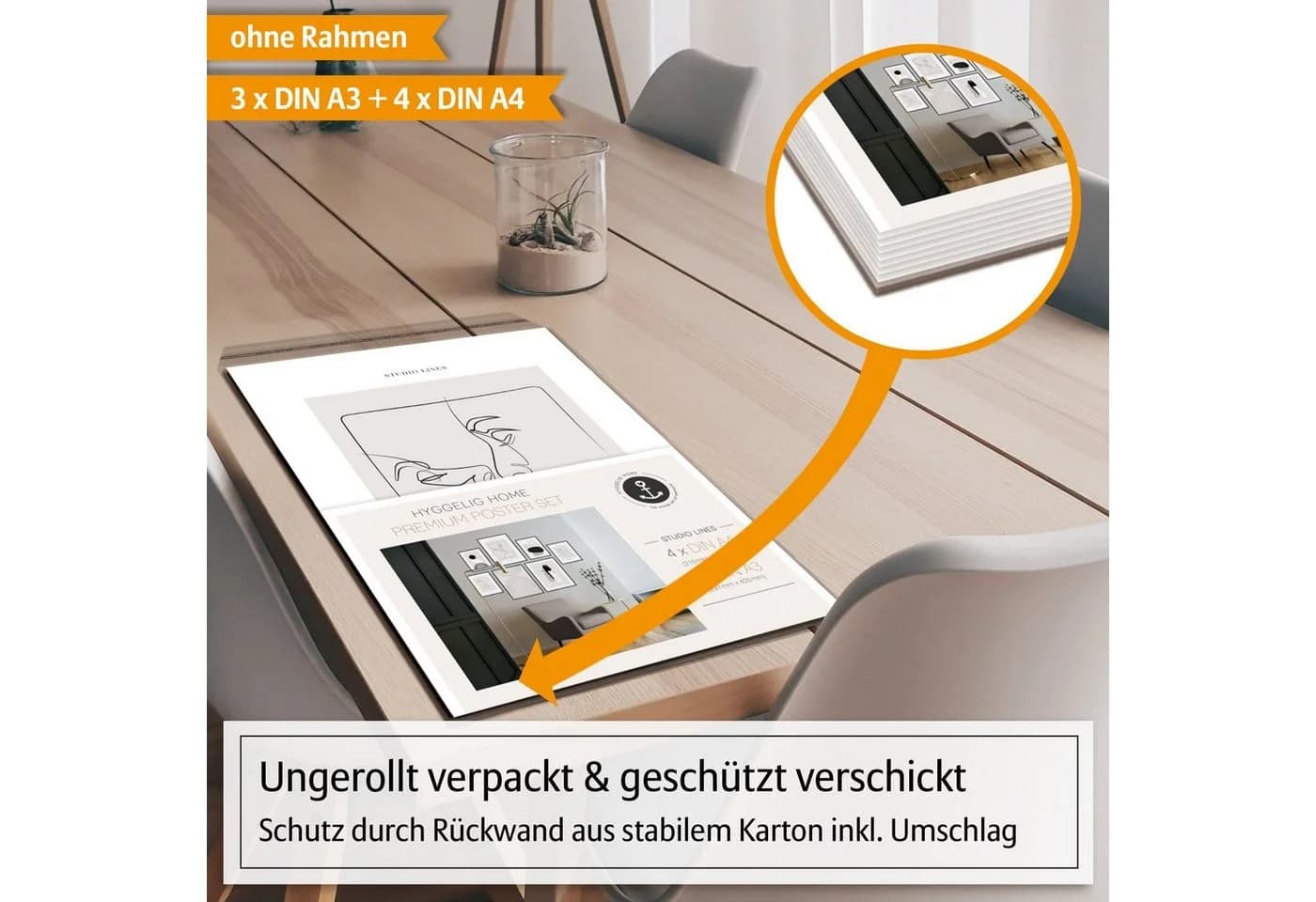 Hyggelig Home Poster Set 7-tlg. Schwarz-Weiß Linien Art Collage - Bild 5
