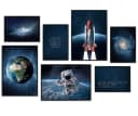 Hyggelig Home Poster Weltraum, Premium Poster Set 7 Wandbilder Astronaut Weltall Bild 2