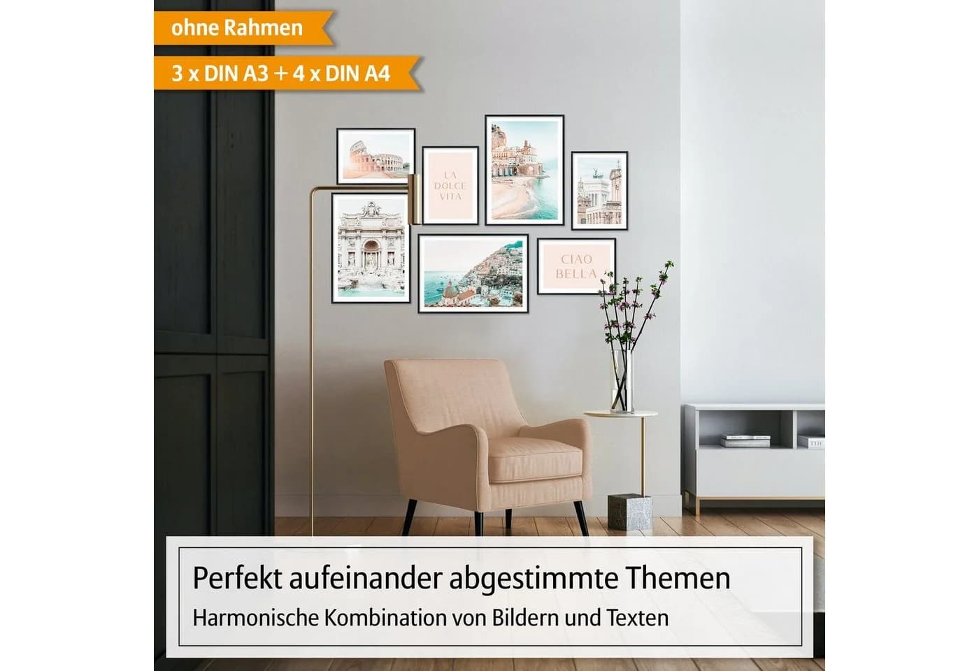Hyggelig Home Poster Set La Dolce Vita 7-tlg. Italien Collage Rom