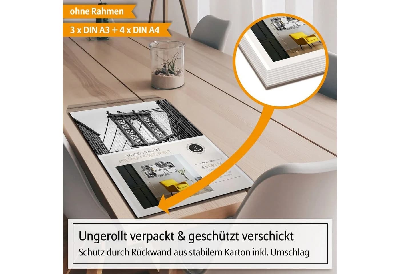 Hyggelig Home Poster Set New York 7-tlg. Schwarz-Weiß Collage - Bild 4