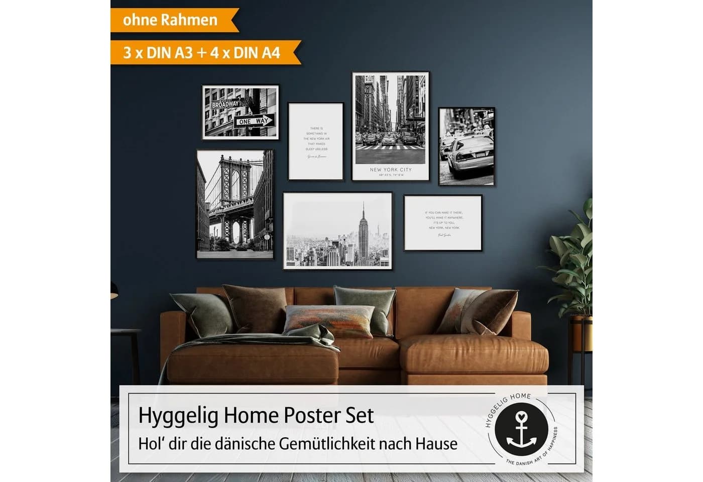 Hyggelig Home Poster Set New York 7-tlg. Schwarz-Weiß Collage - Bild 5