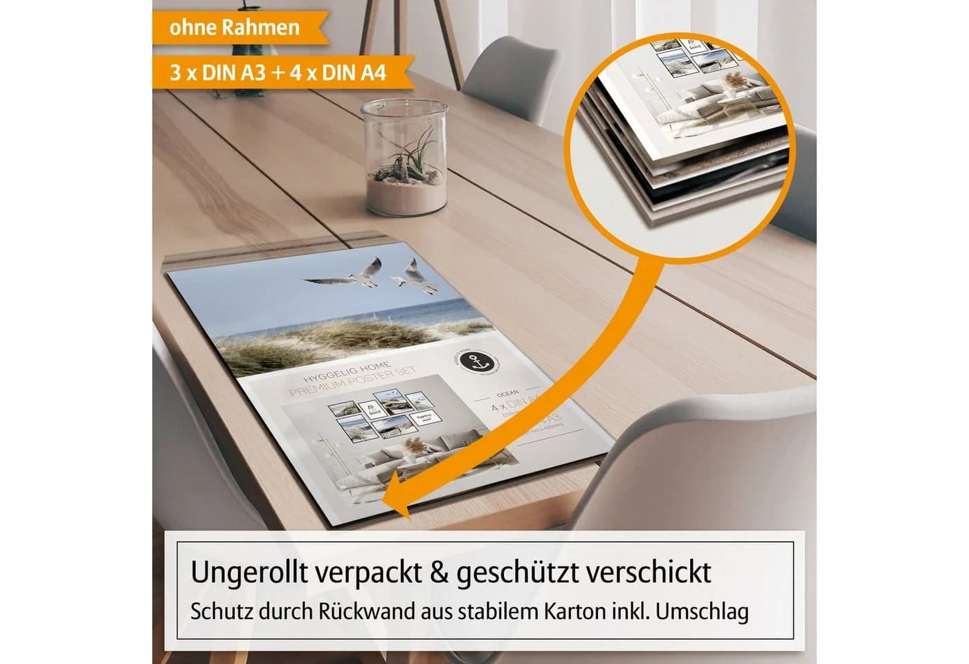 Hyggelig Home Poster Strand - Premium Poster Set 7 Wandbilder Ocean, Meer - Bild 4