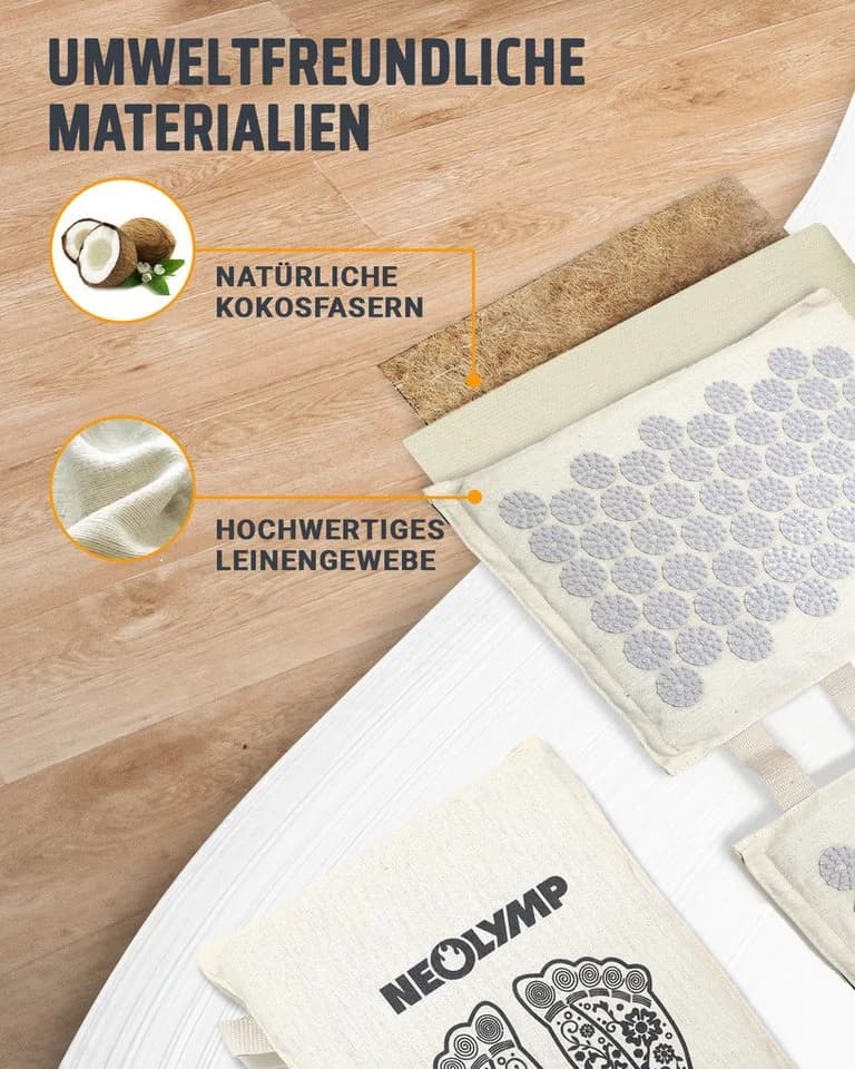 NEOLYMP Meditationskissen Akupunktur Fußmassage Matte Beige - Bild 3