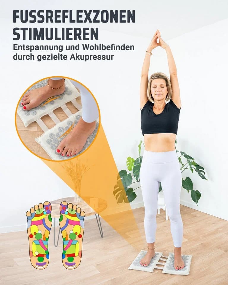 NEOLYMP Meditationskissen Akupunktur Fußmassage Matte Beige - Bild 4