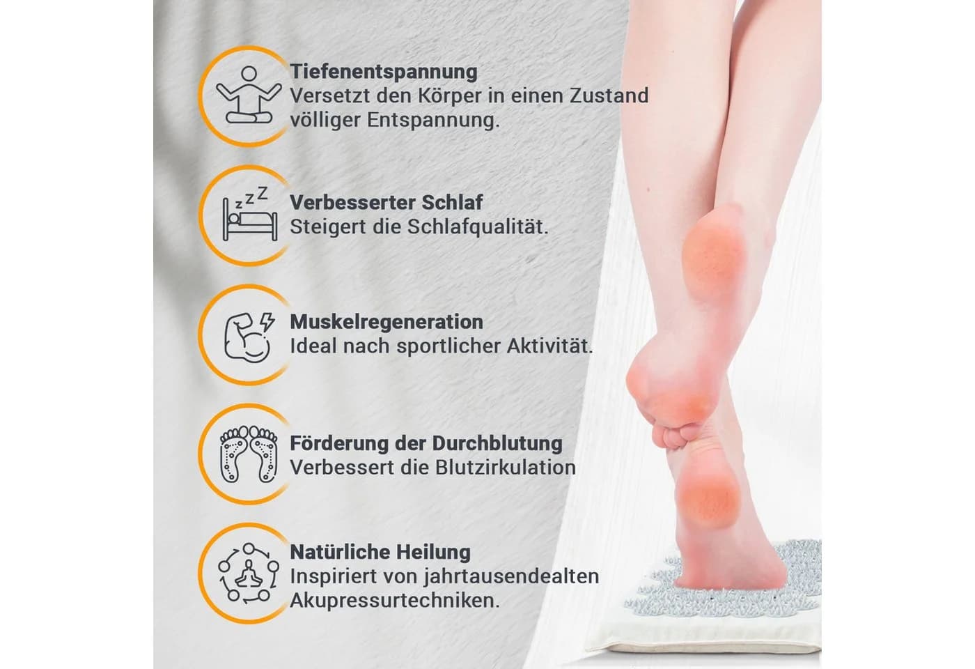 NEOLYMP Meditationskissen Akupunktur Fußmassage Matte Beige - Bild 5