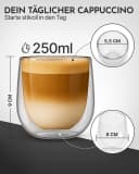 NEOLYMP Thermotasse 4er Set Cappuccino Tassen doppelwandig transparent Bild 1