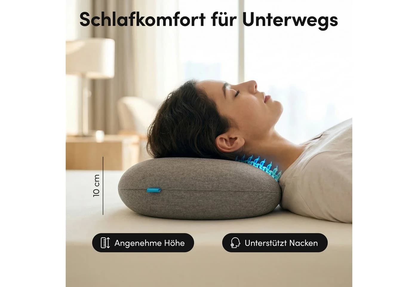 NEOLYMP Reisekissen Memory Foam 50x30x10 cm Grau Orthopädisch - Bild 4