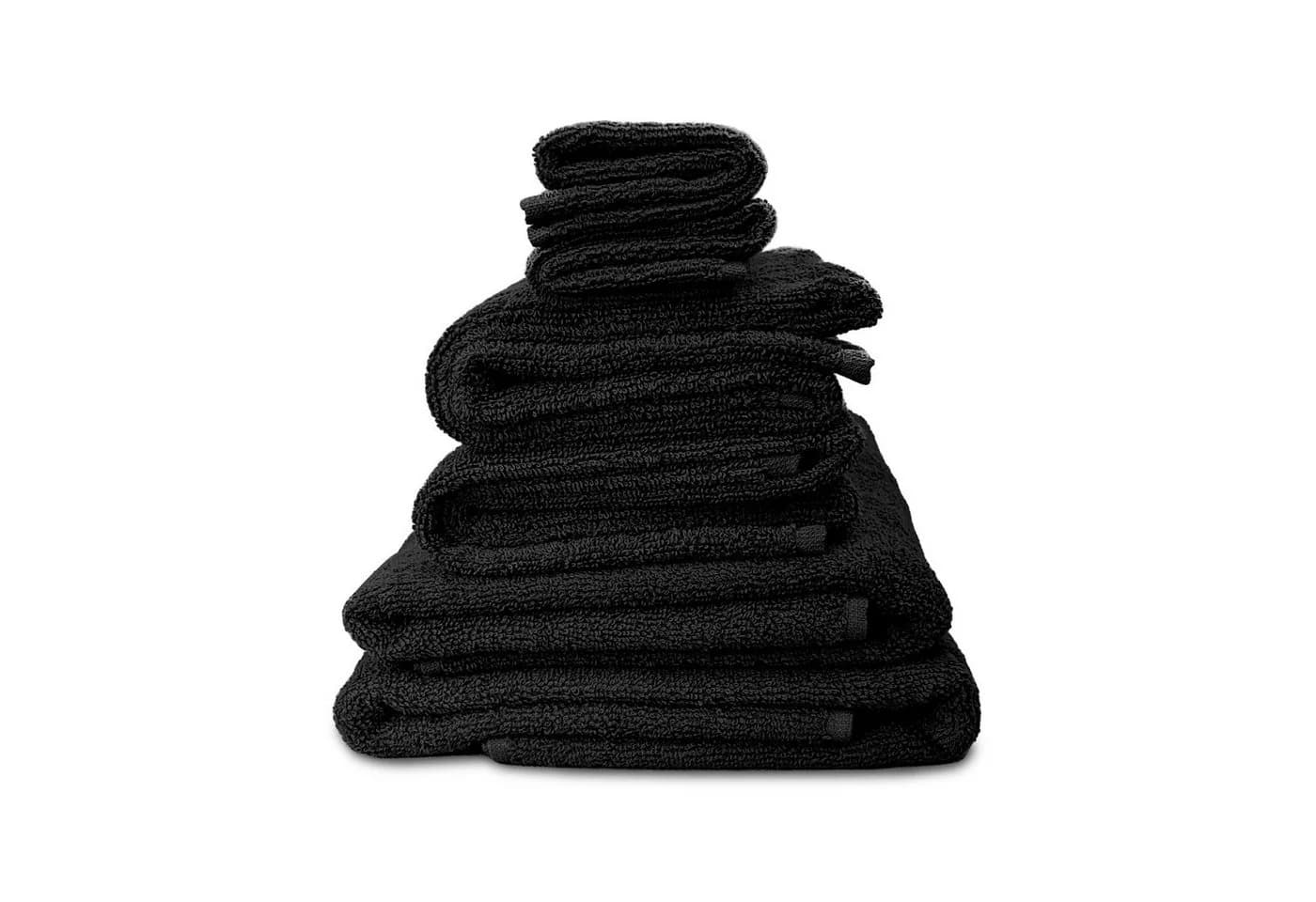 ARLI Handtuch-Set 6-teilig Schwarz 100% Baumwolle mit Aufhänger - Bild 2