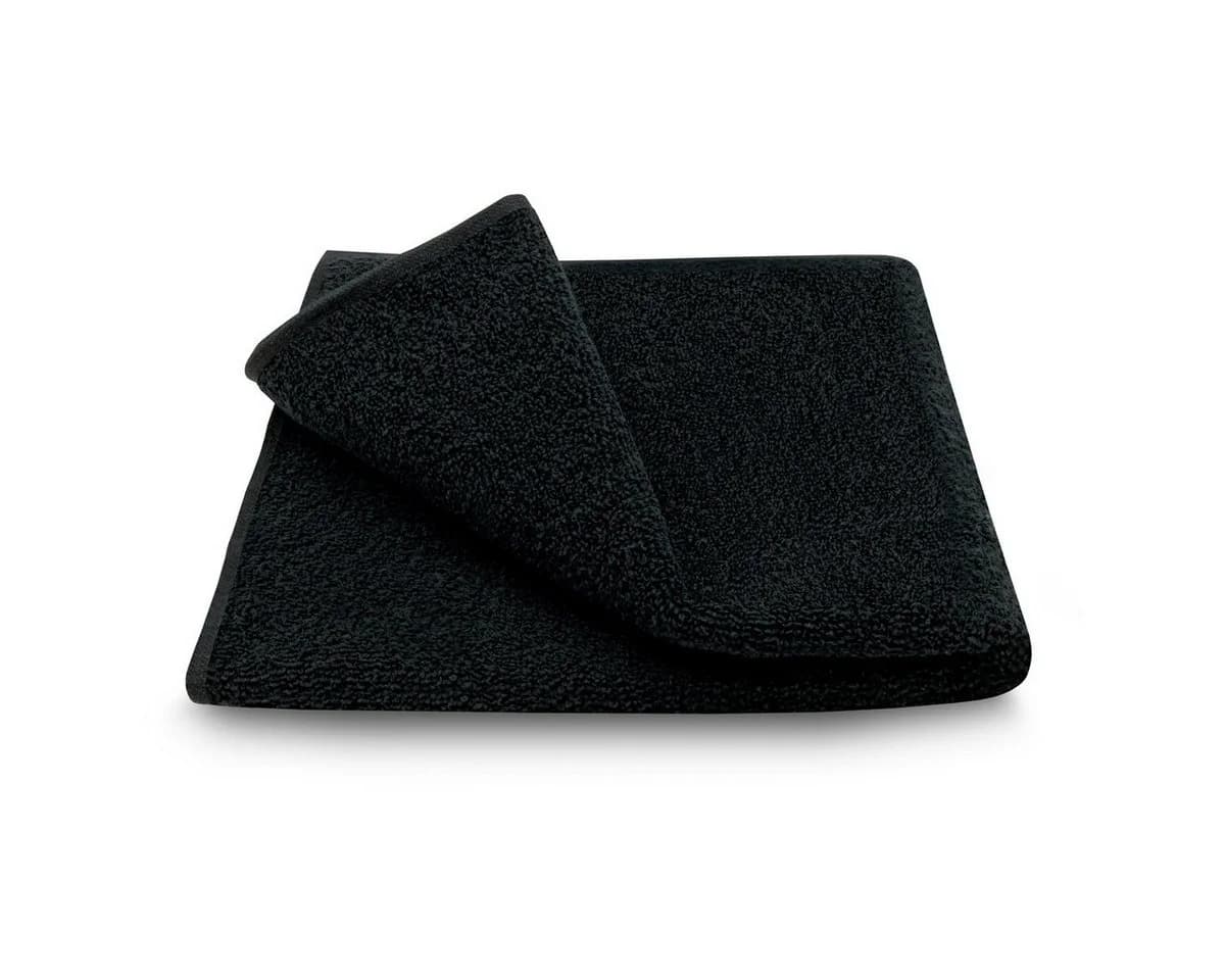 ARLI Handtuch-Set 6-teilig Schwarz 100% Baumwolle mit Aufhänger - Bild 3