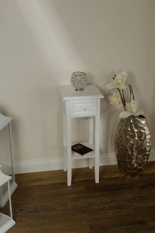 Spetebo Beistelltisch Holz Telefontisch Weiß Landhaus Stil - Bild 4
