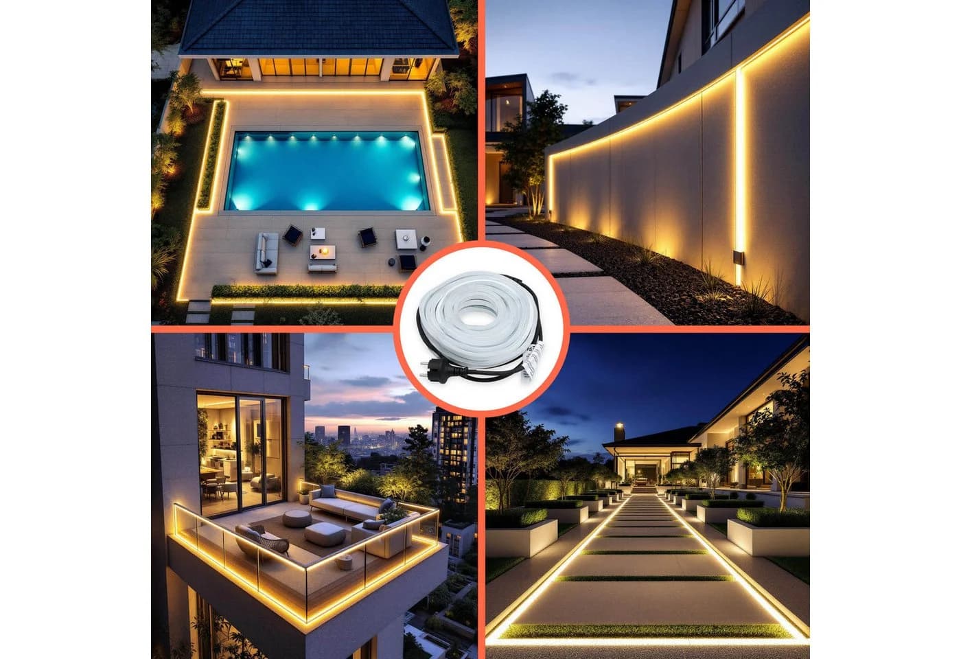 Spetebo LED-Lichterschlauch Warmweiß 10m 900 LED - Bild 4