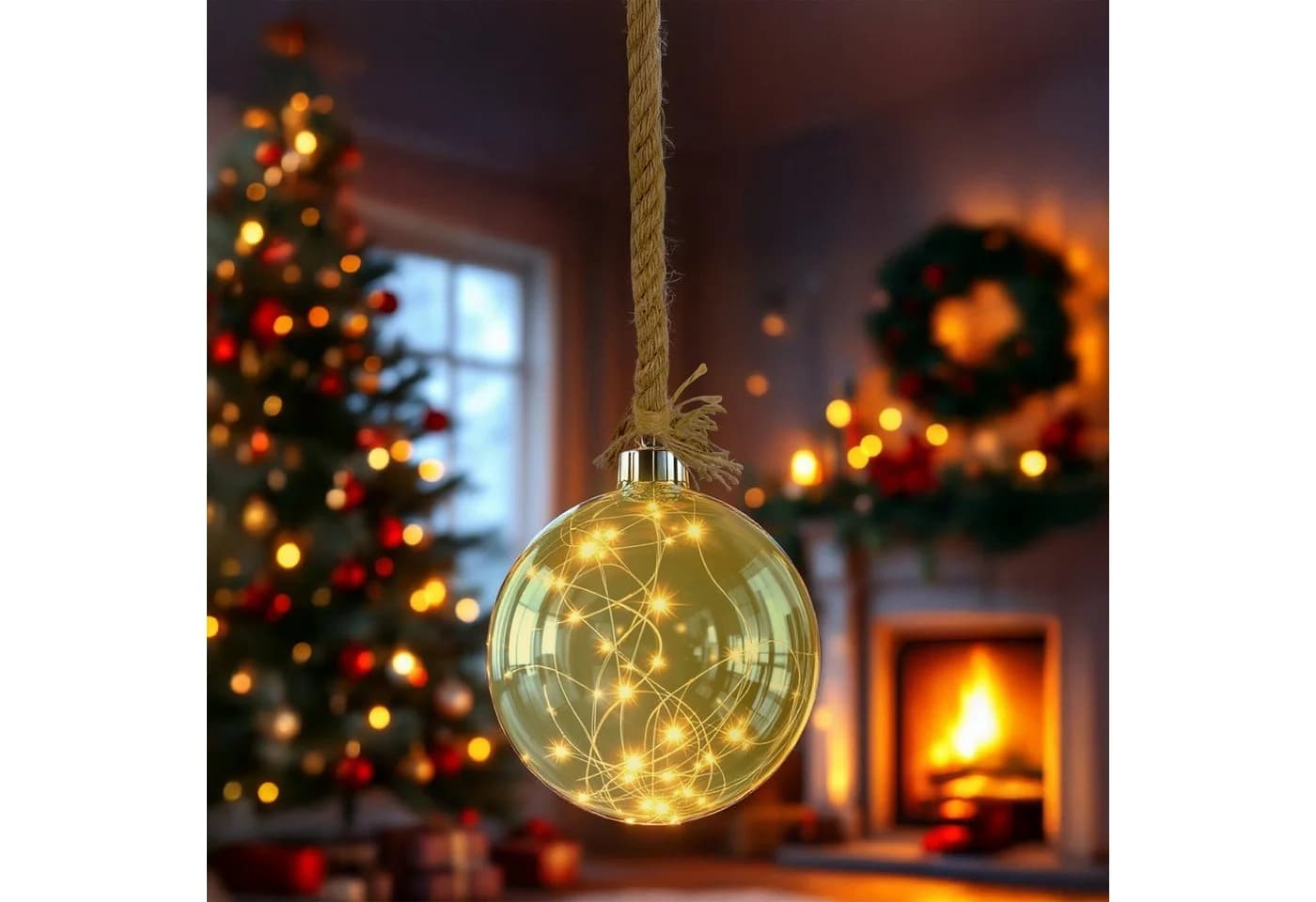Spetebo LED Glaskugel 14 cm 30 LED Warmweiß Batteriebetrieben - Bild 2