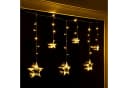 Spetebo LED Sternen Lichtervorhang Warm Weiß 63 LED 100 cm Bild 1