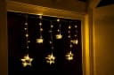 Spetebo LED Sternen Lichtervorhang Warm Weiß 63 LED 100 cm Bild 3