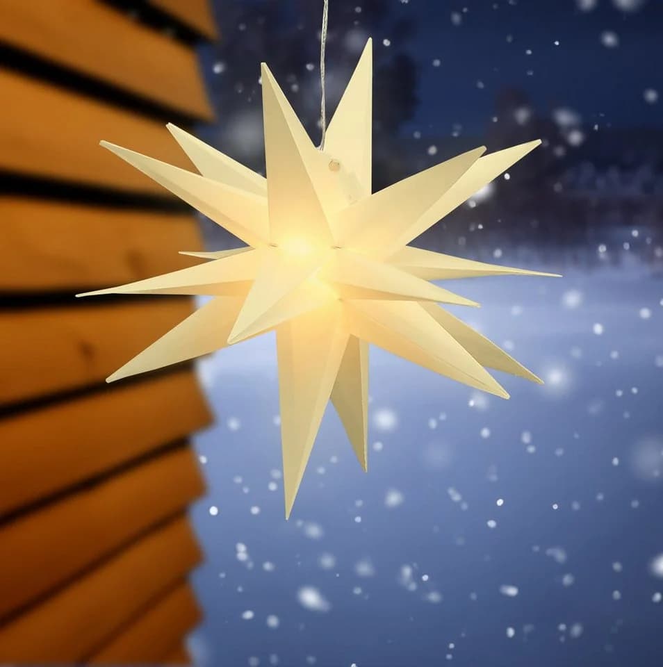 Spetebo LED Weihnachtsstern Deko Leuchte 35cm Timer Warmweiß - Bild 2