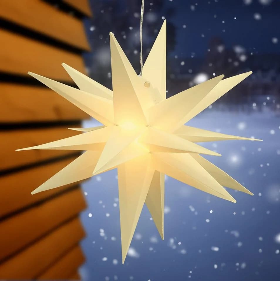 SPETEBO LED Weihnachtsstern Deko Leuchte 60cm Warmweiß mit Timer - Bild 2