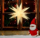 SPETEBO LED Weihnachtsstern Deko Leuchte 60cm Warmweiß mit Timer Bild 3