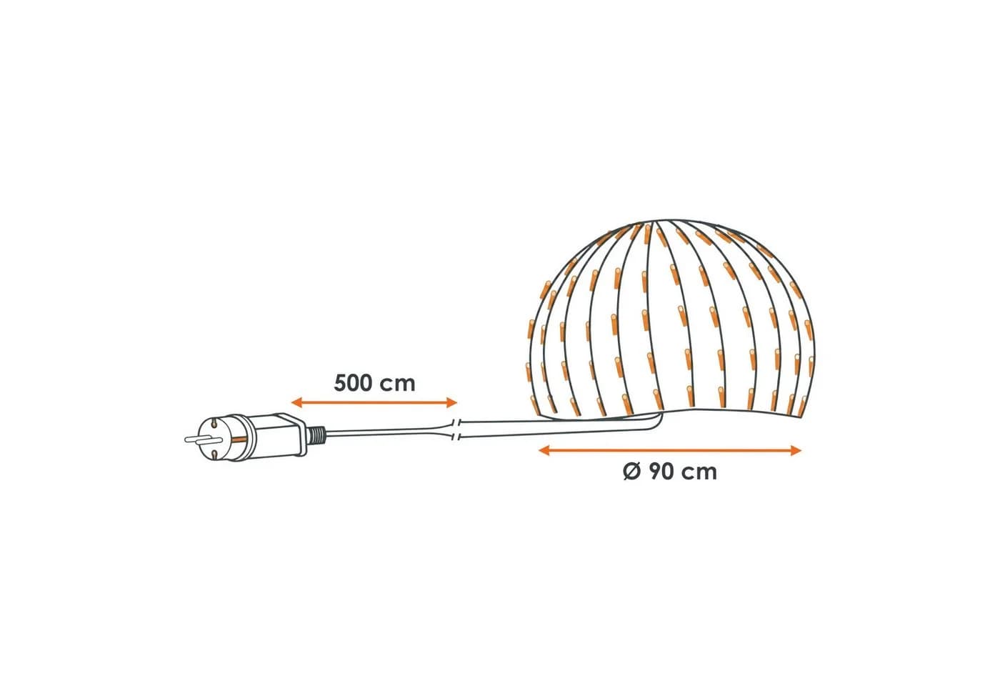 Spetebo LED-Lichternetz 144 LED warm weiß, grün, 120 cm Durchmesser - Bild 4