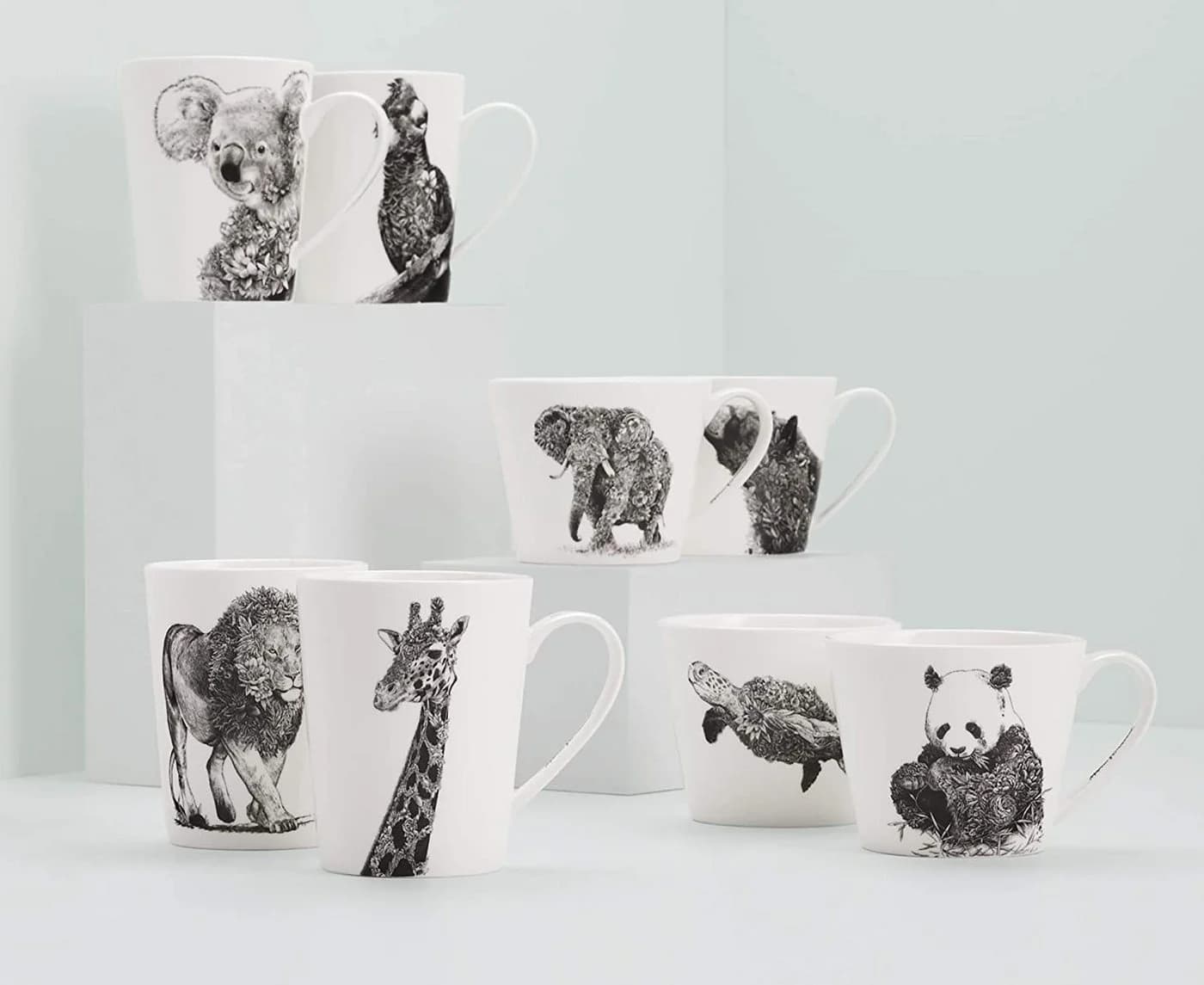 Maxwell & Williams Marini Ferlazzo Tasse Schwarz-Weiß Tiermotiv Keramik - Bild 3